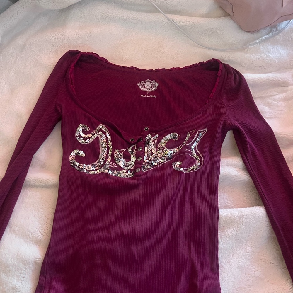 Juicy Couture Burgundy Long Sleeve Top